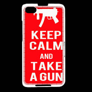 Coque Blackberry Z30 Keep Calm Take a gun Rouge