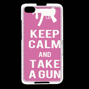 Coque Blackberry Z30 Keep Calm Take a gun Rose