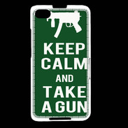 Coque Blackberry Z30 Keep Calm Take a gun Vert