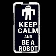 Coque Blackberry Z30 Keep Calm Be a Robot Noir