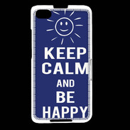 Coque Blackberry Z30 Keep Calm Be Happy Bleu