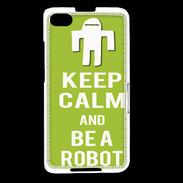Coque Blackberry Z30 Keep Calm Be a Robot Vert pomme