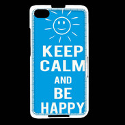 Coque Blackberry Z30 Keep Calm Be Happy Cyan