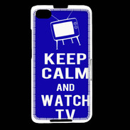 Coque Blackberry Z30 Keep Calm Watch TV Bleu
