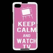 Coque Blackberry Z30 Keep Calm Watch TV Rose