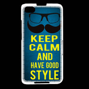 Coque Blackberry Z30 Keep Calm and Have a good Style Bleu