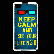 Coque Blackberry Z30 Keep Calm and See your life 3D Bleu