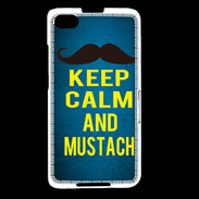 Coque Blackberry Z30 Keep Calm and Mustach Bleu