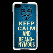 Coque Blackberry Z30 Keep Calm and Be Anonymous Bleu