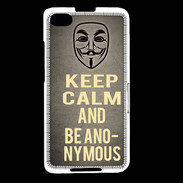 Coque Blackberry Z30 Keep Calm and Be Anonymous Gris