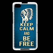 Coque Blackberry Z30 Keep Calm and Be Free Bleu