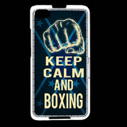 Coque Blackberry Z30 Keep Calm and Boxing Bleu
