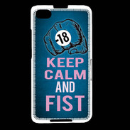 Coque Blackberry Z30 Keep Calm and Fist BLeu