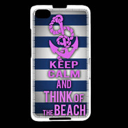 Coque Blackberry Z30 Keep Calm and Think Beach Bleu
