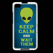 Coque Blackberry Z30 Keep Calm and Wait Alien Bleu