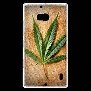 Coque Nokia Lumia 930 Feuille de cannabis sur toile beige