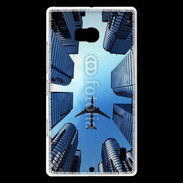 Coque Nokia Lumia 930 Avion de ligne au dessus des immeubles