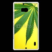 Coque Nokia Lumia 930 Feuille de cannabis sur fond jaune