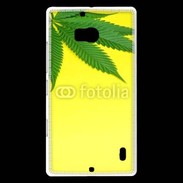 Coque Nokia Lumia 930 Feuille de cannabis sur fond jaune 2
