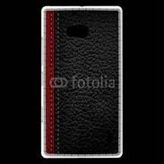 Coque Nokia Lumia 930 Effet cuir noir et rouge