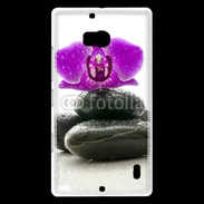 Coque Nokia Lumia 930 Orchidée violette sur galet noir