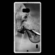 Coque Nokia Lumia 930 Elephant d'Afrique en noir et blanc
