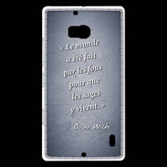 Coque Nokia Lumia 930 Fous sages Bleu Citation Oscar Wilde