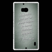 Coque Nokia Lumia 930 Fatalité Vert Citation Oscar Wilde