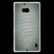 Coque Nokia Lumia 930 Les livres Vert Citation Oscar Wilde