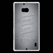 Coque Nokia Lumia 930 La conversation Noir Citation Oscar Wilde