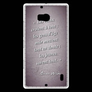 Coque Nokia Lumia 930 Les vieux Violet Citation Oscar Wilde
