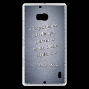 Coque Nokia Lumia 930 Pessimiste Bleu Citation Oscar Wilde