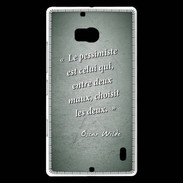 Coque Nokia Lumia 930 Pessimiste Vert Citation Oscar Wilde