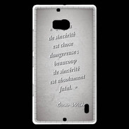 Coque Nokia Lumia 930 Sincérité fatale Gris Citation Oscar Wilde