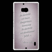 Coque Nokia Lumia 930 Sincérité fatale Rose Citation Oscar Wilde