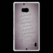 Coque Nokia Lumia 930 Sincérité fatale Violet Citation Oscar Wilde