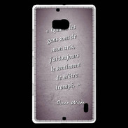 Coque Nokia Lumia 930 Avis gens violet Citation Oscar Wilde