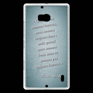 Coque Nokia Lumia 930 Bons heureux Turquoise Citation Oscar Wilde