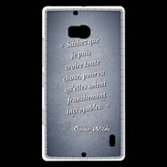 Coque Nokia Lumia 930 Croire Bleu Citation Oscar Wilde
