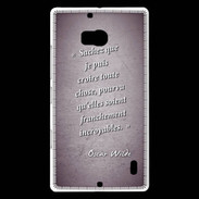 Coque Nokia Lumia 930 Croire Violet Citation Oscar Wilde