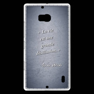 Coque Nokia Lumia 930 Désillusion vie Bleu Citation Oscar Wilde