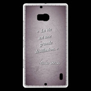 Coque Nokia Lumia 930 Désillusion vie Violet Citation Oscar Wilde