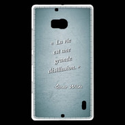 Coque Nokia Lumia 930 Désillusion vie Turquoise Citation Oscar Wilde
