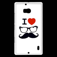 Coque Nokia Lumia 930 I love Lunette Moustache