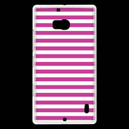 Coque Nokia Lumia 930 rayures blanches et roses