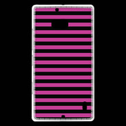 Coque Nokia Lumia 930 rayures noires et roses