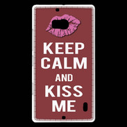 Coque Nokia Lumia 930 Keep Calm Kiss me Brique