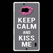 Coque Nokia Lumia 930 Keep Calm Kiss me Gris
