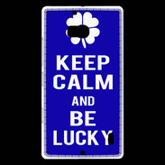 Coque Nokia Lumia 930 Keep Calm Be lucky Bleu