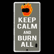 Coque Nokia Lumia 930 Keep Calm Burn Gris